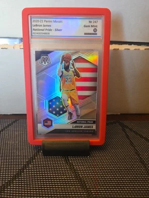 2020-21 Panini Mosaic National Pride LeBron James #247 Silver Prizm Gem Mint 10 - Image 1 of 2