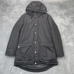 Chaqueta Hombre Seleccionada Grande Negra Ellis Parka Aislada Larga Cremallera Completa Capucha - Imagen 1 de 14