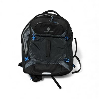 Eagle Creek 旅行背包黑色蓝色 翻盖式 随身携带压缩带 — 第 1/3 张图片