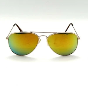 Zoo York Designer Pilotenbrille goldfarben Metalldraht modisches Gestell verspiegelte Gläser - Bild 1 von 10