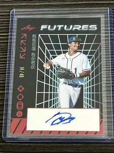 Autógrafo rojo Dean Moss 2024 Leaf Futures A-DM2 14/49 Tampa Bay Rays - Imagen 1 de 2