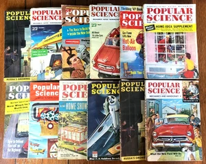 💎1950s POPULAR SCIENCE Magazines *12 ISSUE LOT* Vintage Ads COMBINE SHIPPING 💎 - Picture 1 of 5