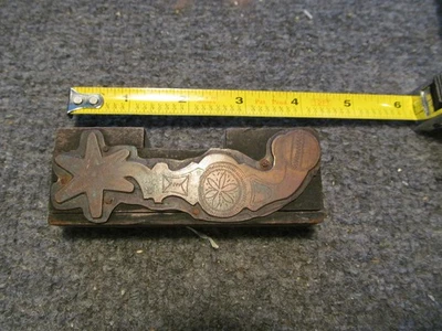 Bloque de prensa de impresión McChesney Spur vintage Nocona Texas Spurs Foto 1 de 2