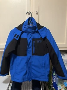 Reebok Jacket Boys M 10/12 Blue Hooded Removable Filled Lining Full Zip NWT - Picture 1 of 2