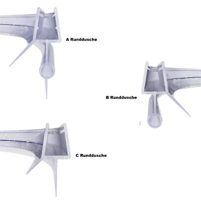 WITEN&NOCK Duschdichtung gebogen Runddusche Wasserabweiser Ersatzdichtung Viertelkreis