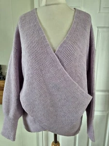 Monsoon Ribbed Soft Knit Faux Wrap Front Jumper Uk Large Autumn Winter Wardrobe - Picture 1 of 11