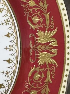 (20 Pcs) Aynsley 'Seville Red' Raised Gold #6874 (Four) 5-Piece PLACE SETTINGS - Picture 1 of 14