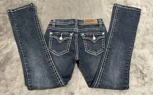 Girls Vigoss Blue Denim Boot Cut Stretch Jeans Size 10 (24x25 Actual) - Picture 1 of 13