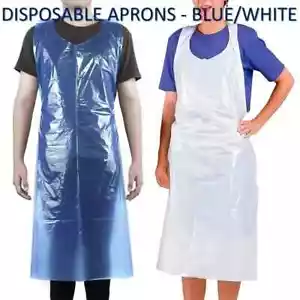 1000 DISPOSABLE PLASTIC PPE APRON WATERPROOF POLYTHENE APRONS ECO FLAT PACK UK - Picture 1 of 3