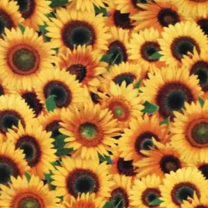 Sunflowers - Elizabeth's Studio, 100% Cotton Fabric, Yellow Realistic Floral - Picture 1 of 3