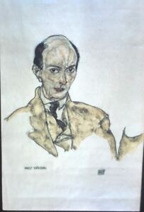 Egon Schiele "Arnold Schoenberg " Vienna Secession Expressionism Art 35mm Slide