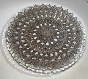 Silver lace pattern Mandala Turkish Plate, 10.75" Diameter - Picture 1 of 9