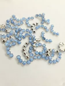 28 baby blue jewellery findings silver setting with cabochon 20mm (z15-170) - Picture 1 of 2