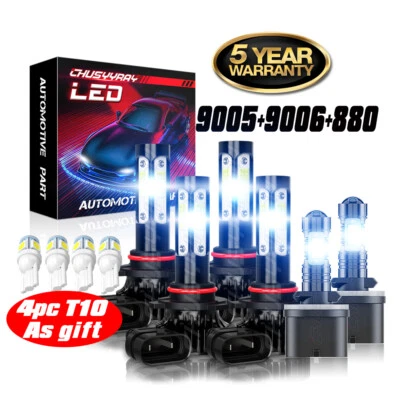 Para For Chevrolet S10 1998-2002 2003 Faros LED Alto Bajo + Bombillas Antiniebla - Image 1 of 4
