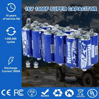 Maxwell 16V 1000F Super Audio Capacitor Battery 12pcs 2.7V3000Farads car starter - Image 1 of 4