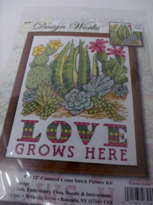 Design Works 3245 CACTUS LOVE Counted Cross Stitch Kit 9" x 12" - Image 1 of 3
