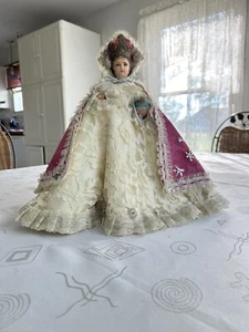 Vintage Columbia Statuary Italy Infant Jesus of Prague Statue 12” Chalkware - Picture 1 of 14