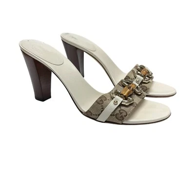 Tacones Gucci Horsebit de lona estampados de bambú talla 38 Foto 1 de 4