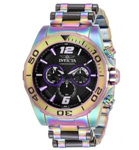 Invicta Speedway Men's 48mm Carbon Fiber Rainbow Iridescent Chrono Watch 36268 - Picture 1 of 13