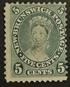 Travelstamps: New Brunswick Stamp Scott #8 - 5 Cent Used LC - Picture 1 of 5