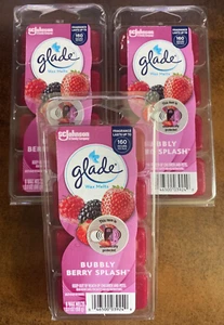 3 CONFEZIONI Glade Bubbly Berry Splash 8 Ct Ea Cera Scioglie 24 Totali Scioglie, Nuove SPEDIZIONE GRATUITA - Foto 1 di 3