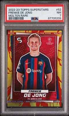 2022-23 Topps UEFA Club Competitions Superstars - #52 Frenkie de Jong PSA 7 - Image 1 of 2