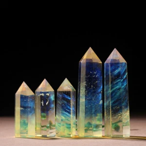 Natural Quartz Yellow Crystal Hexagonal Point Column Reiki Healing Stone Mineral - Picture 1 of 6