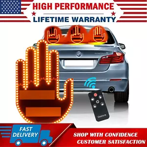 Finger Gesture Light with Remote LED Car Back Window Sign Hand Light Xmas Gift A - Bild 1 von 7