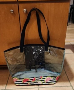 *NEW* Thirty-One ~In the Clear Tote~ - Slice of Summer - Watermelon Print -  - Picture 1 of 7