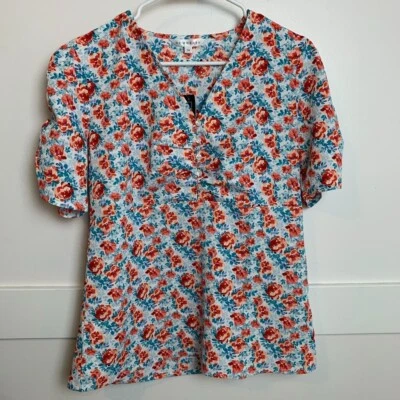 Blusa manga corta DownEast Watercolor Blossom lanzamiento suave talla mediana nueva con etiquetas Foto 1 de 4