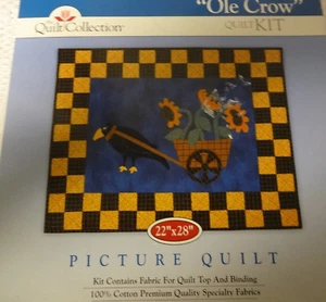 Quilt KIT Ole Crow Picture Quilt Beautiful Colors Textures Quality Fabric 22x28" - Picture 1 of 4