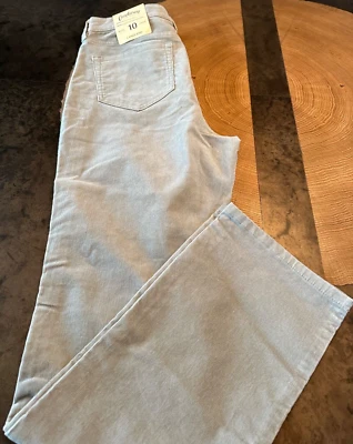 NWT LANDS END CORDUROY FIVE POCKET GRAY MID RISE STRAIGHT WOMENS 10 - Image 1 of 4