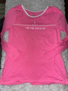 Justice Girls Sz. 14 Pink “ Paris For The Weekend” Top. Cute, Grt Shape - Picture 1 of 8