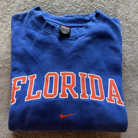 Nike Team Florida Gators Sweatshirt Mens Adult sz XL blue Center Swoosh Pullover Cover