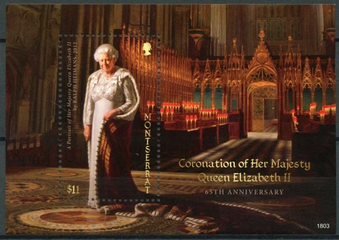 Royalty Stamps Montserrat 2018 MNH Queen Elizabeth II Coronation 65th Ann 1v S/S Cover