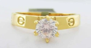 LAB GROWD 0,75 Karat MOISSANITRING 14K GELBGOLD - Neu mit Etikett - Bild 1 von 4