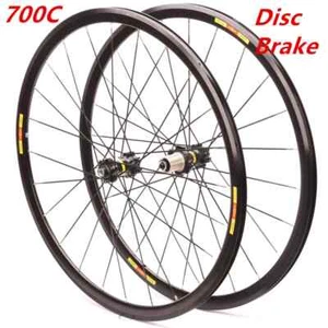 700C Road Bike Disc Brake Wheelset Thru Axle QR 6 Hole Center Lock 30mm Wheels - Picture 1 of 20