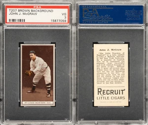 T207 Brown Background John McGraw || Recruit Little Cigars || PSA 3 - Picture 1 of 1