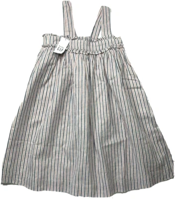 Nuevo con etiquetas Vestido de sol Baby Gap Niñas 5 5T Rojo y Azul Rayas Mezcla de Lino Foto 1 de 4