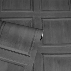 Arthouse Washed Panel Wallpaper Wood Panelling Rustic Wooden Charcoal 909600 - Picture 1 of 4