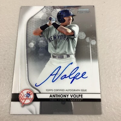 ANTHONY VOLPE AUTO 2020 Bowman Sterling Prospect Autograph Yankees Rookie RC - Image 1 of 2