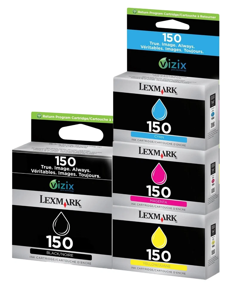 4 Pack Genuine Lexmark 150 Ink Cartridge for S315 S415 S515 Pro715 Pro915 - Image 1 of 1