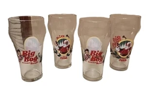 1996 Coca Cola Glasses With Santa & Big Boy Restaurant and Market Set of 4 - Picture 1 of 5