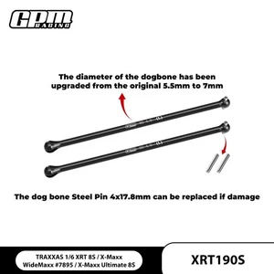 GPM Medium Carbon Steel Dogbone Replaceable pin For XRT X-Maxx 8S WideMaxx #7895 - Picture 1 of 2