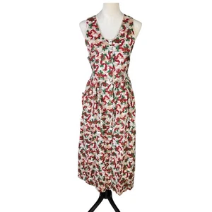 Vintage Dogwood Lane M Holiday Christmas Sleeveless Fit Flare Midi Jumper Dress - Bild 1 von 13