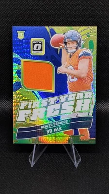 2024 Panini Donruss Optic - First Year Fresh Bo Nix Blue Hyper  (MEM, RC) - Image 1 of 2