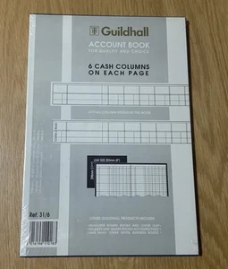 Libro de cuentas Guildhall 80 páginas 6 columnas de efectivo 31/6 nuevo y precintado - Imagen 1 de 7