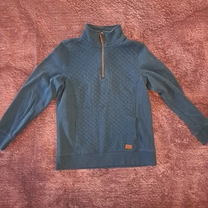 Pullover LL Bean para mujer acolchado cuarto cremallera medio alto azul - Imagen 1 de 4