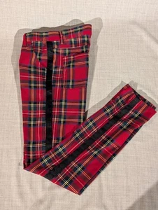 Pantalones Punk Rock a Cuadros Rojos Colección Karter Talla 30 - Imagen 1 de 9