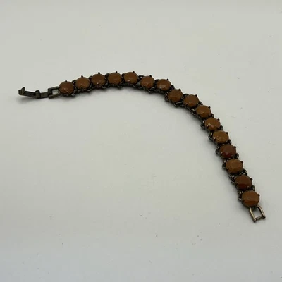 J. Экипаж старинный золотистый граненый карамель стекла панели цепочка браслет осень  - Изображение 1 из 4